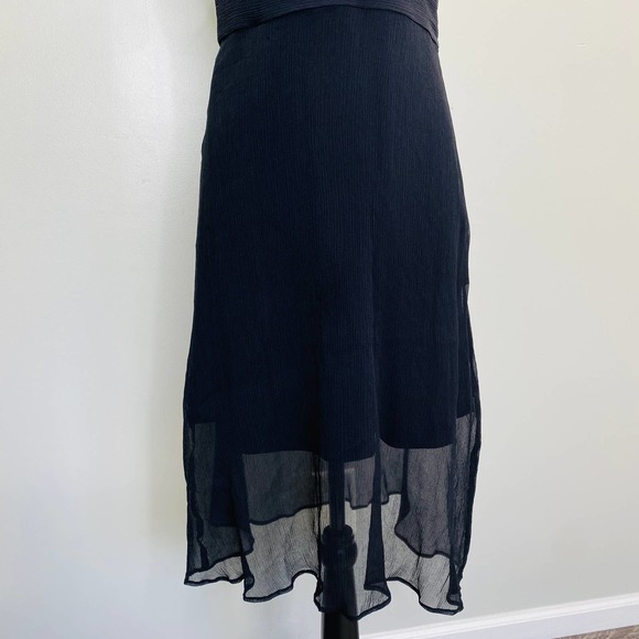 Vintage J. Crew Black Silk Dress Women 8 A-Line Textured Luxe Classic Date Night - Picture 7 of 9